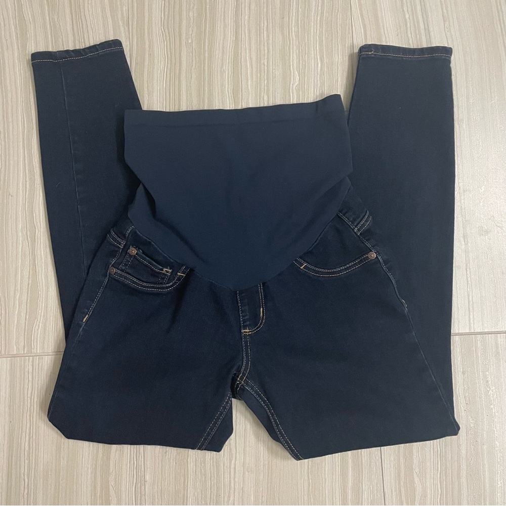 Maternity Skinny Jeans Petite XS Indigo Blue Stretch Comfort Denim Pants